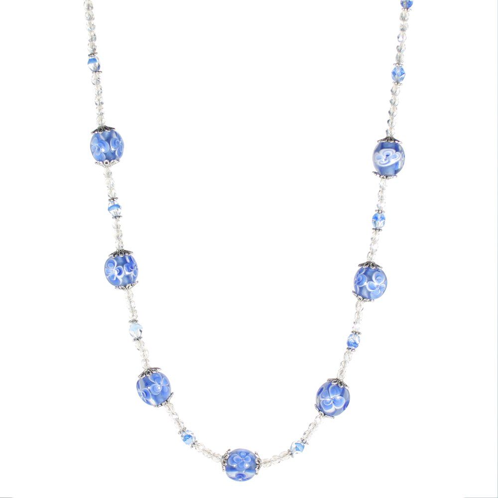 Sapphire Flower Bubble Necklace