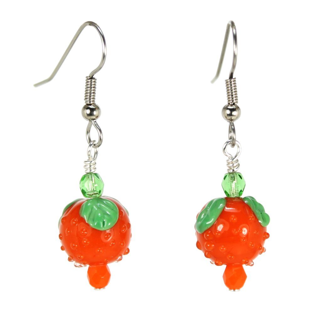 Orange Lampwork Earrings