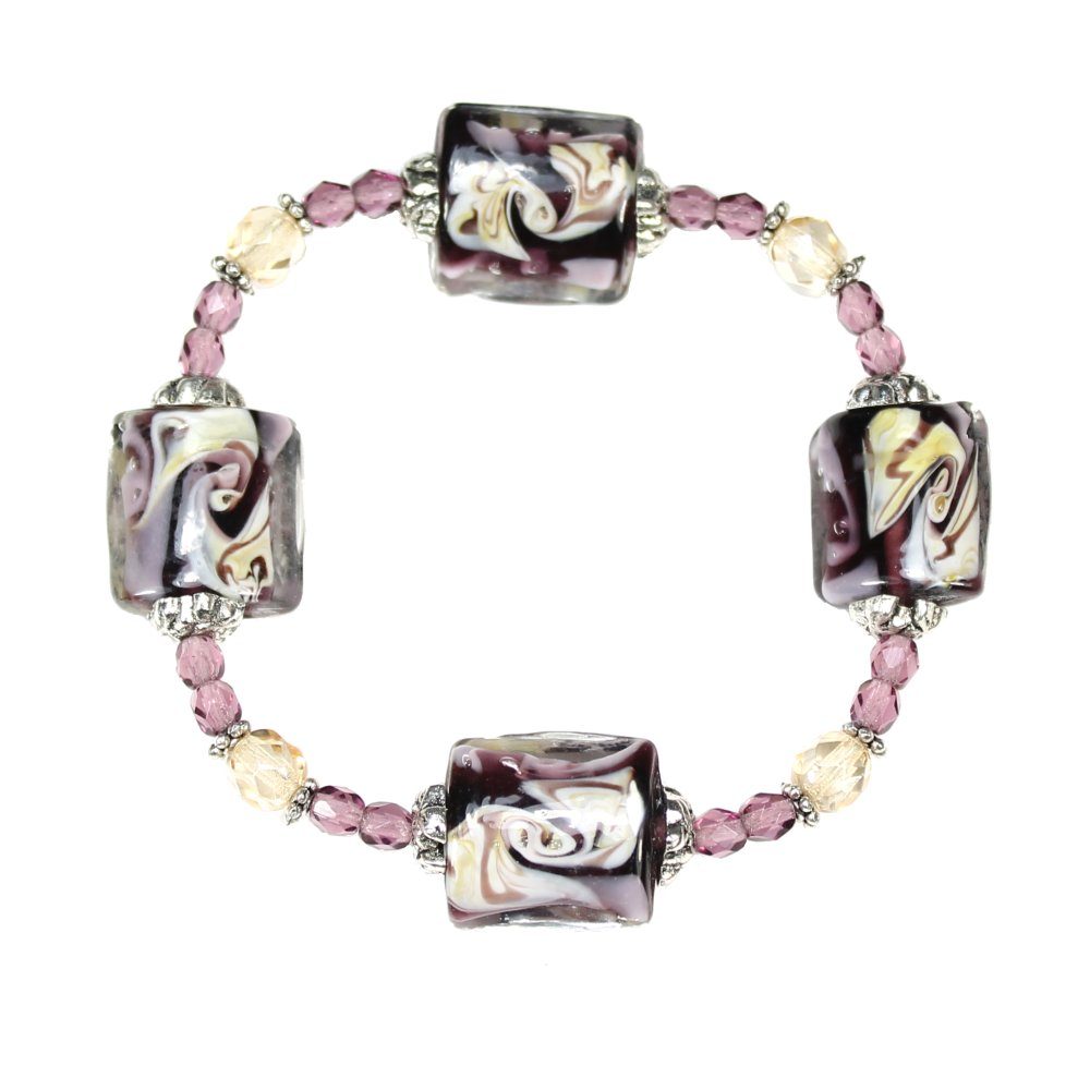 Purple/Brown Swirl Rectangle Bracelet