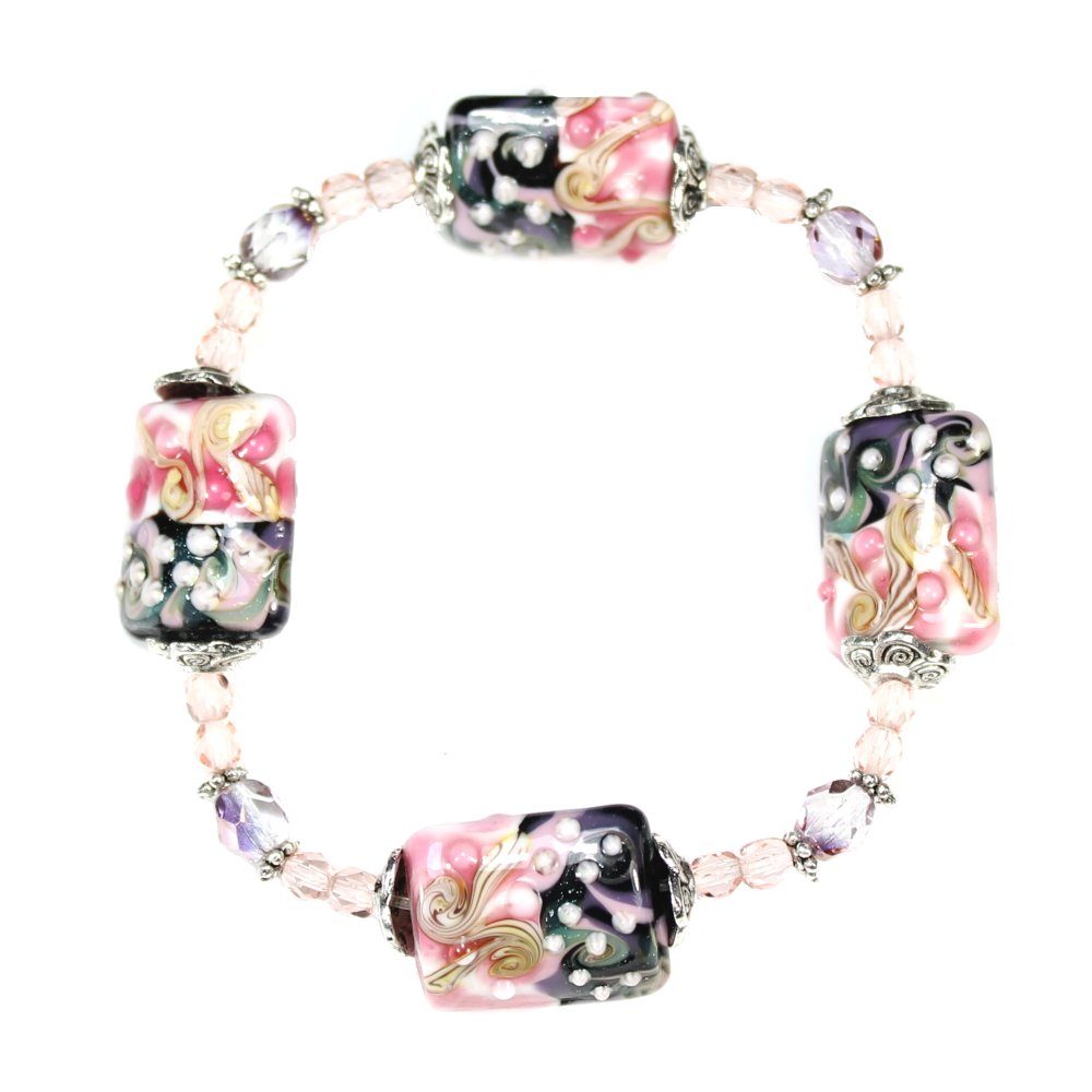 Pink/Purple Swirl Rectangle Bracelet