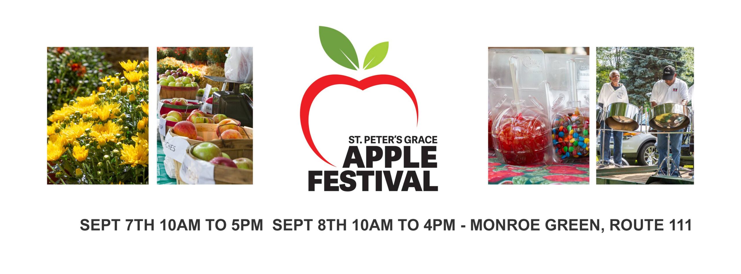 St. Peter's Grace Apple Festival banner with date and time